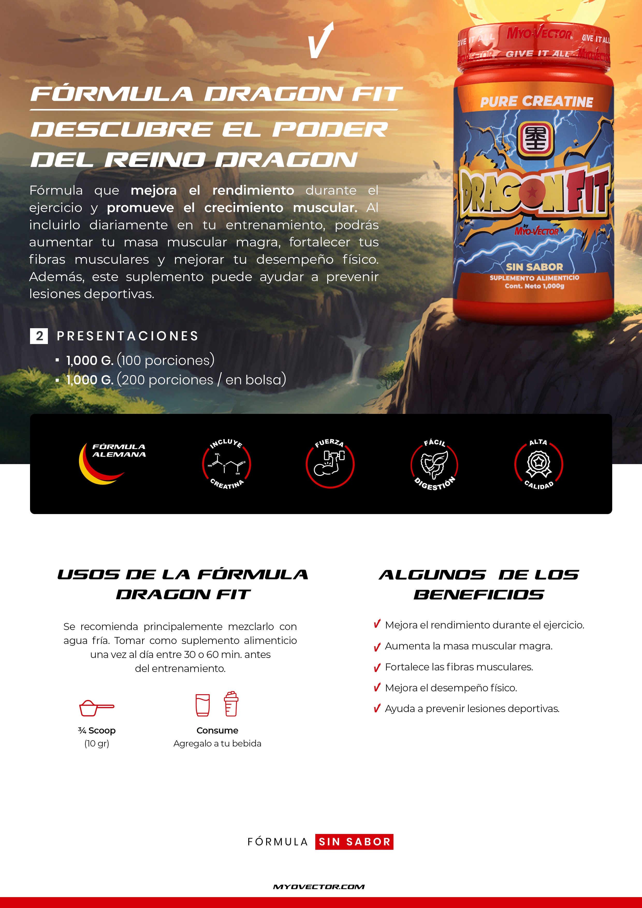 Creatina Dragon Fit (Tarro) | 1,000g