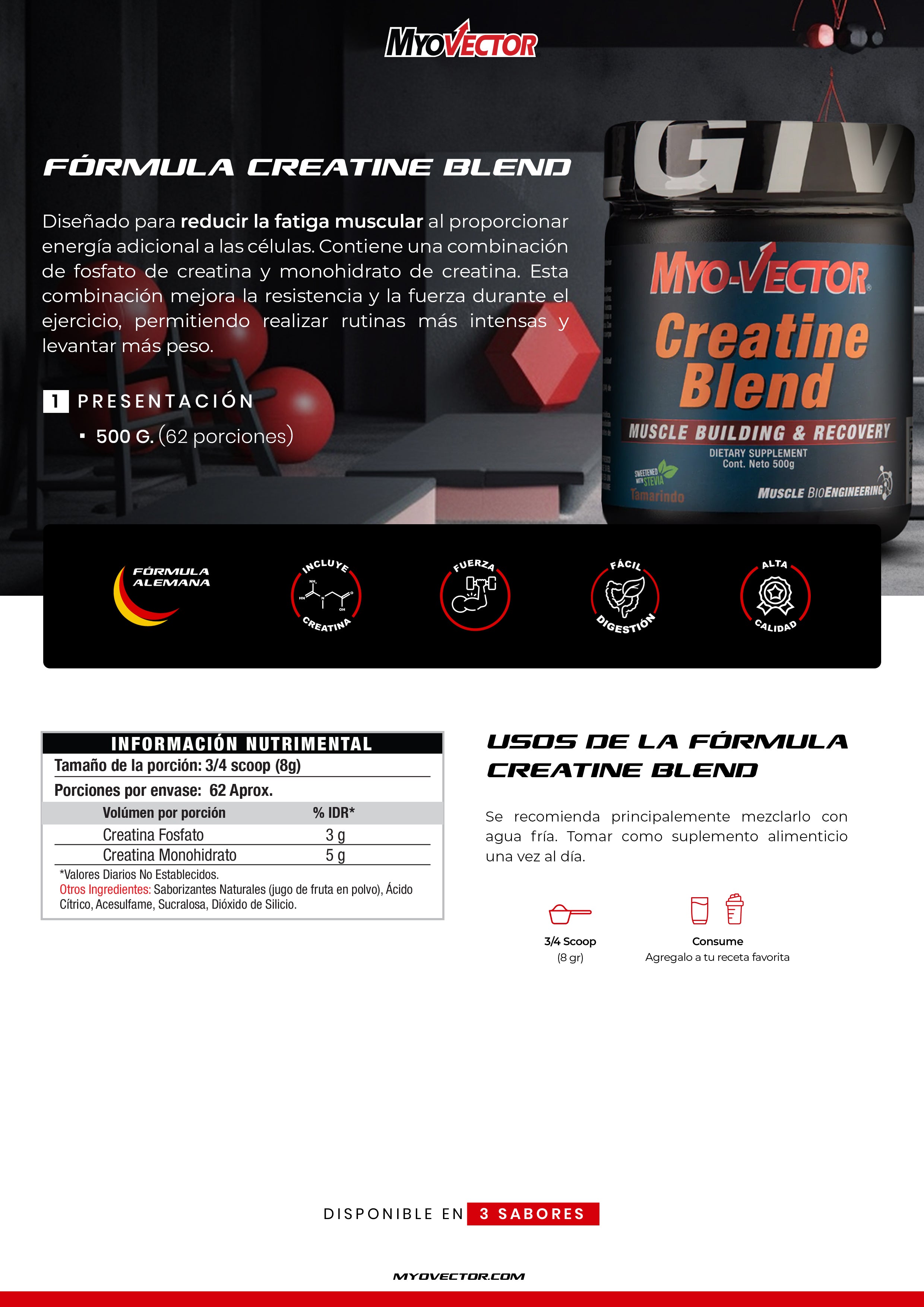 Creatine Blend by MyoVector | 500g