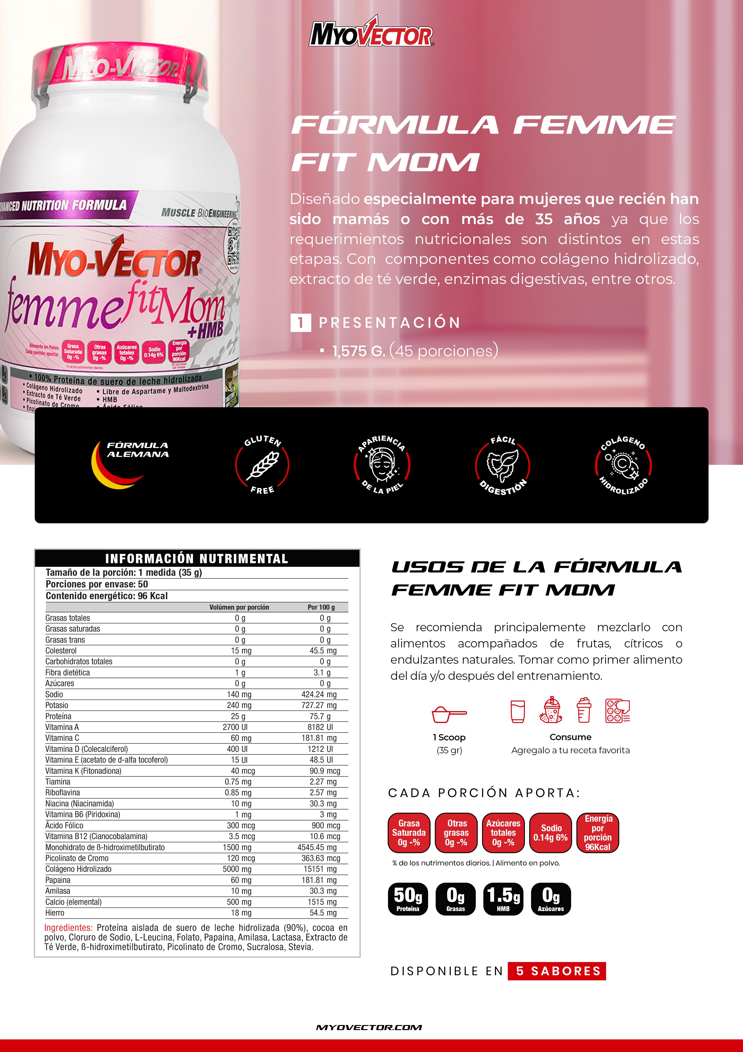 Femme FitMom + HMB by MyoVector  | 1,575g