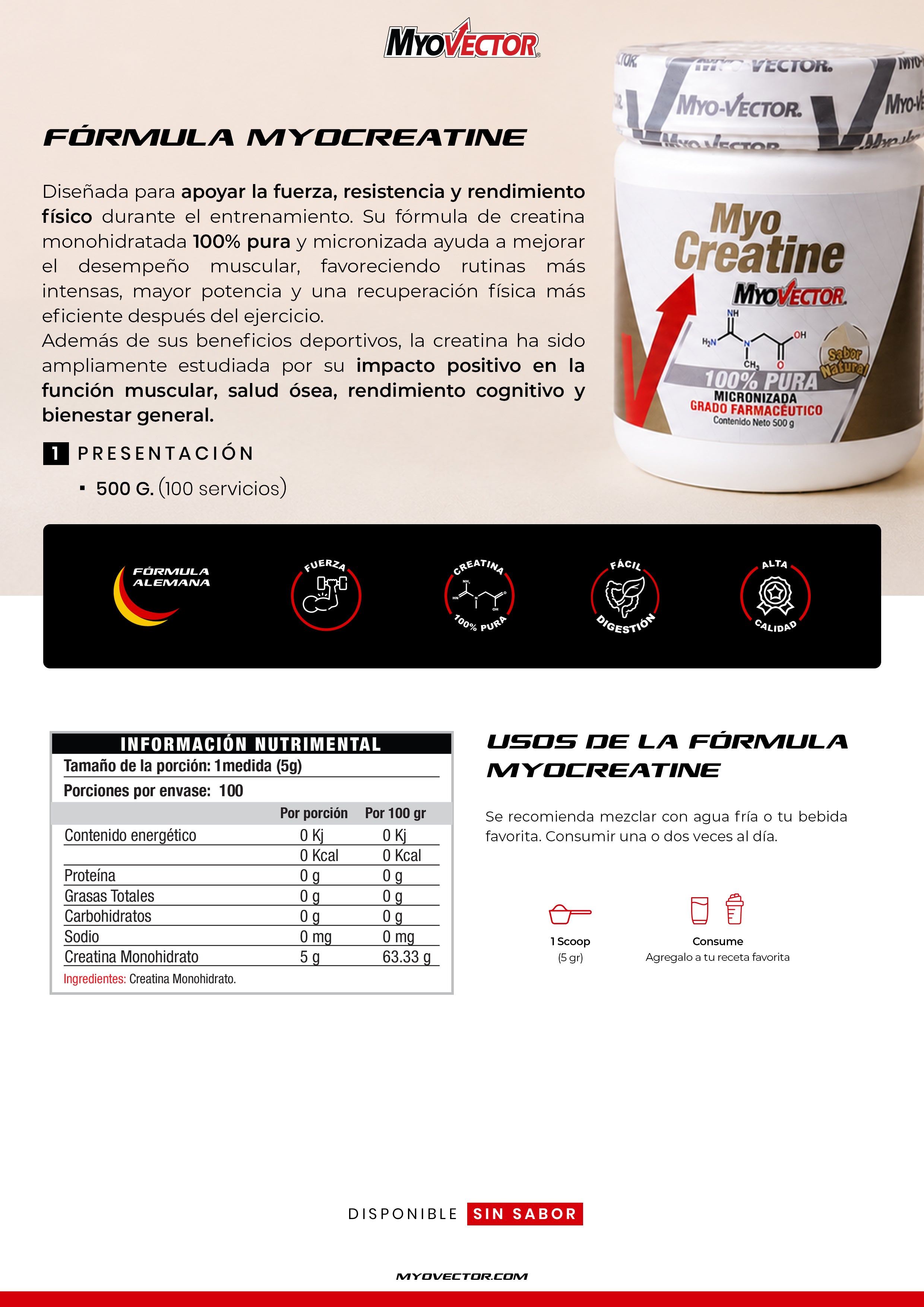 Myo Creatine by MyoVector | 500g