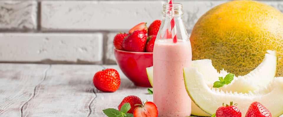 Zumo de melón con fresas